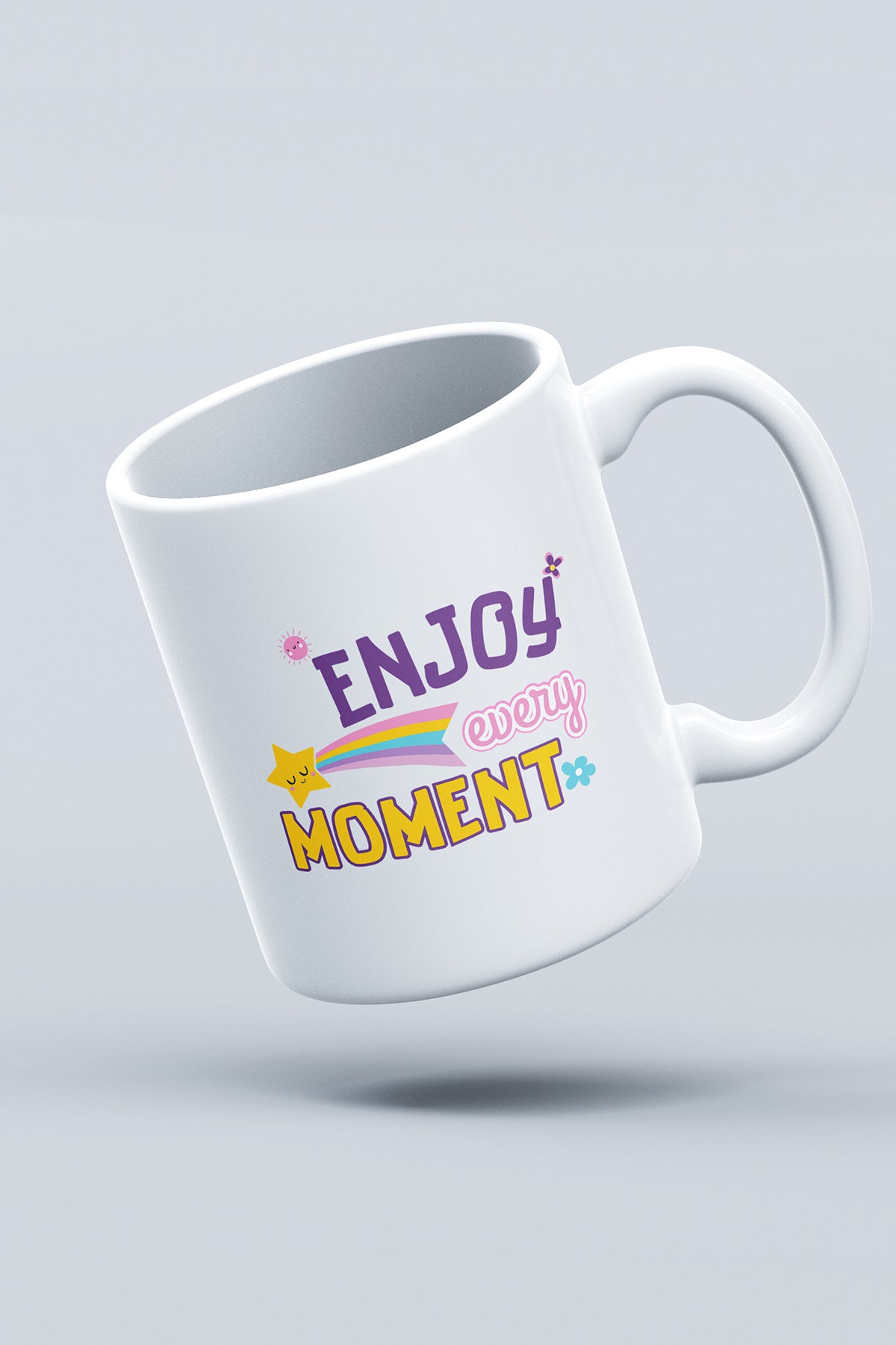 'Enjoy Every Moment'' Baskılı Hediyelik Seramik Kupa Bardak Makinede Yıkanabilir