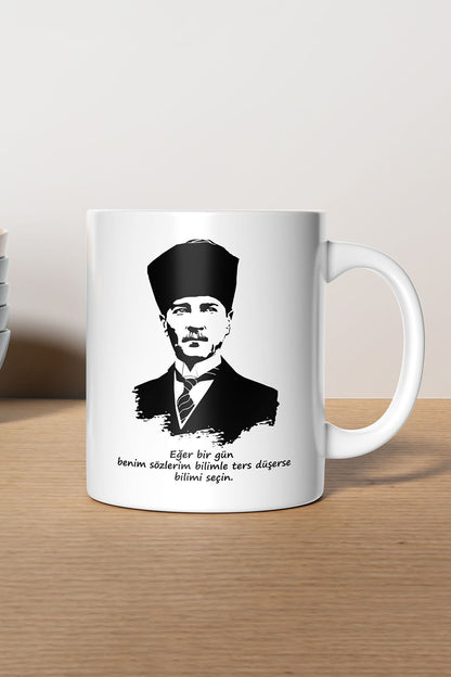 "Atatürk" Baskılı Hediyelik Kupa Bardak A