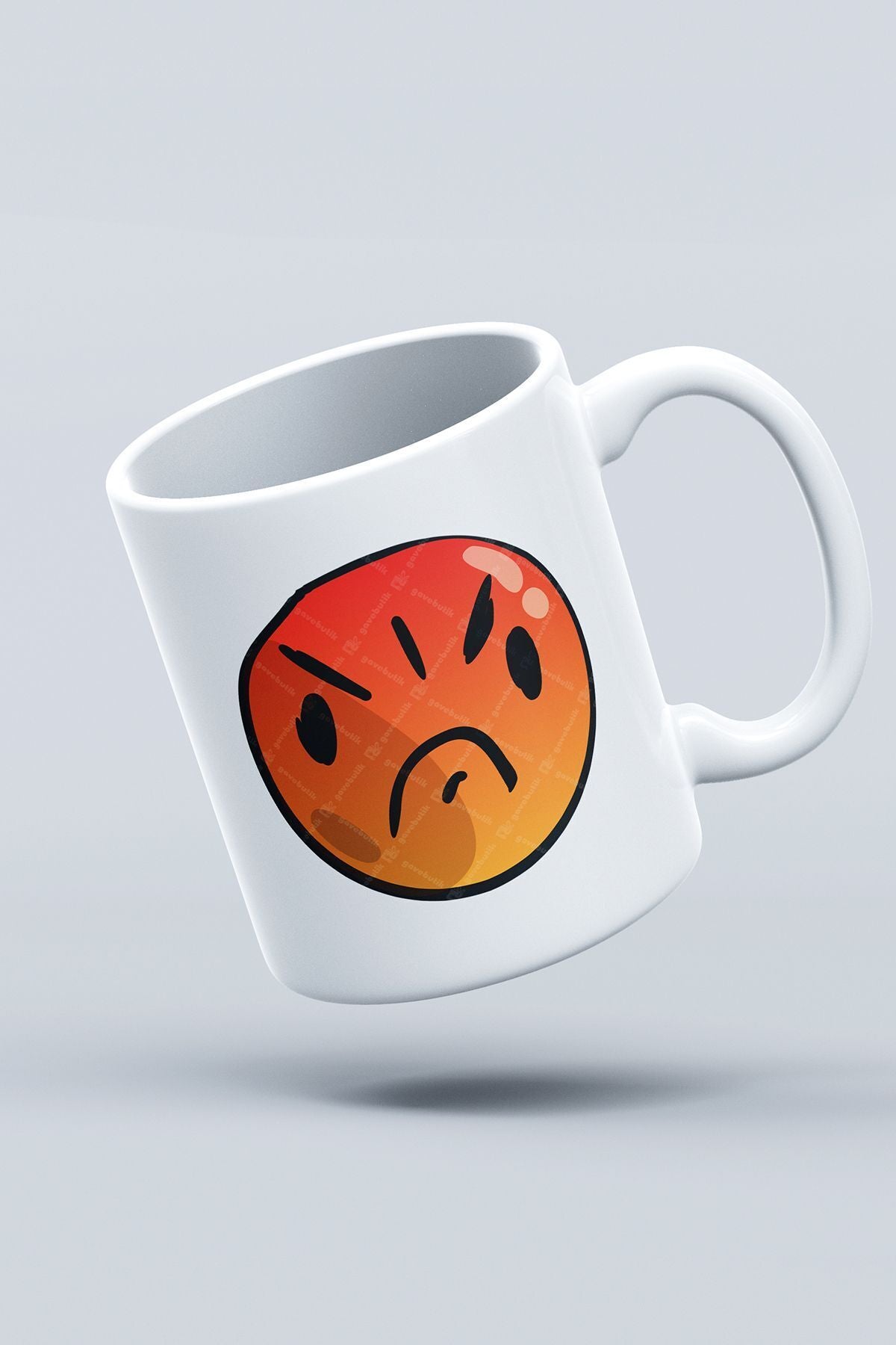 Ultra Angry Face Emoji Baskılı Hediyelik Kupa Bardak