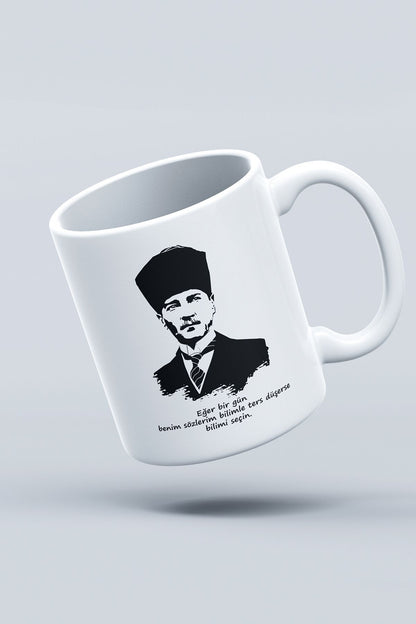 "Atatürk" Baskılı Hediyelik Kupa Bardak A