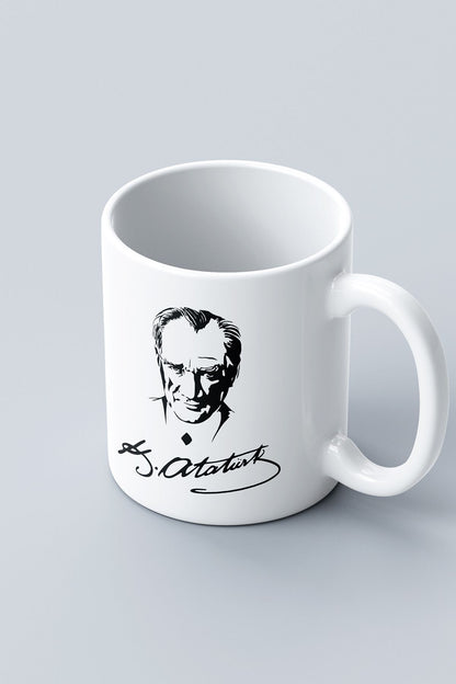 "Atatürk" Baskılı Hediyelik Kupa Bardak B