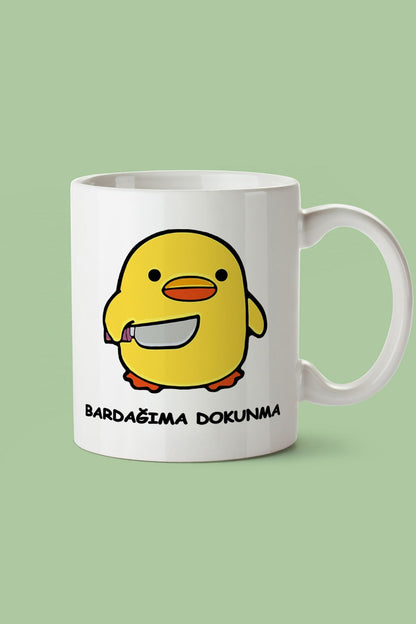 "bardağıma Dokunma" Baskılı Hediyelik Kupa Bardak - Sevgililer Günü Hediye