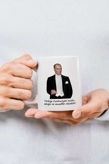 "Atatürk" Baskılı Hediyelik Kupa Bardak F
