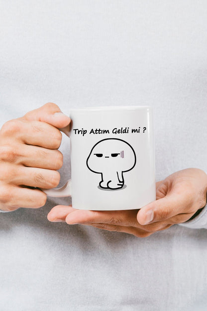 "Trip Attım Geldimi" Çizgi Karakter Baskılı Hediyelik Kupa Bardak