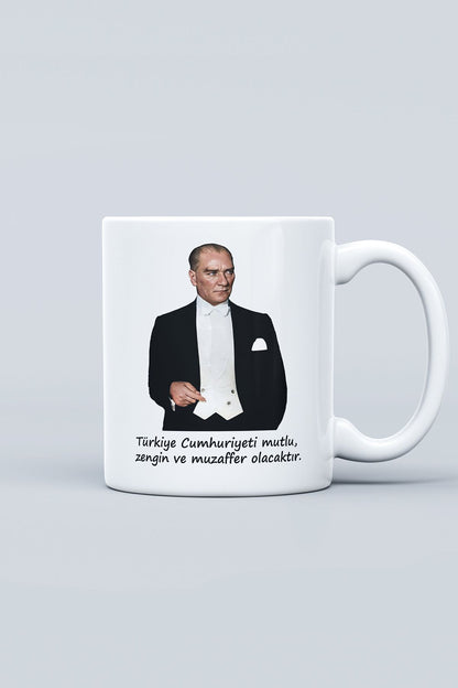 "Atatürk" Baskılı Hediyelik Kupa Bardak F