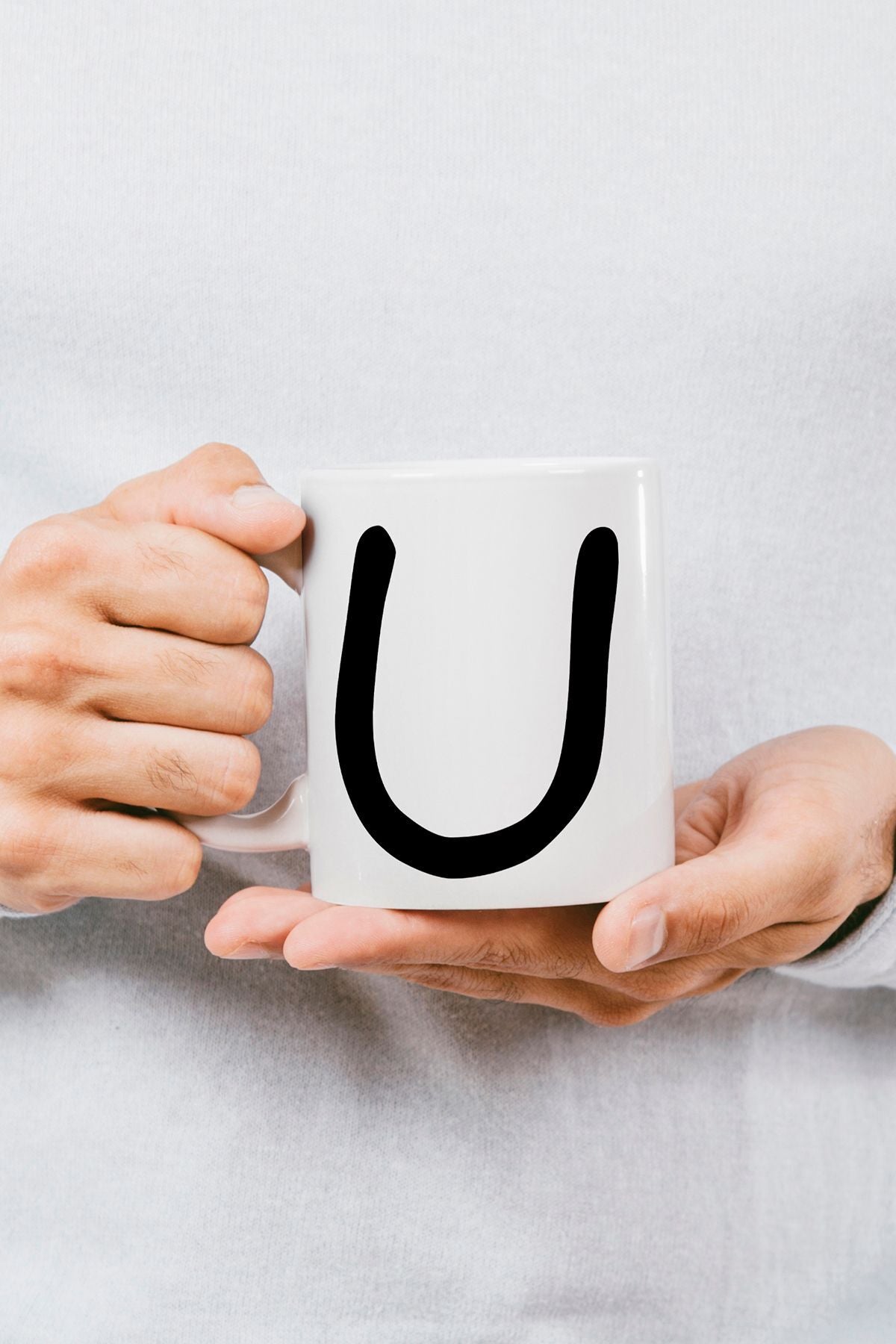 "U" Harfi Baskılı Hediyelik Kupa Bardak