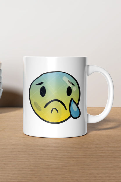"Crying Face" Emoji Baskılı Hediyelik Kupa Bardak