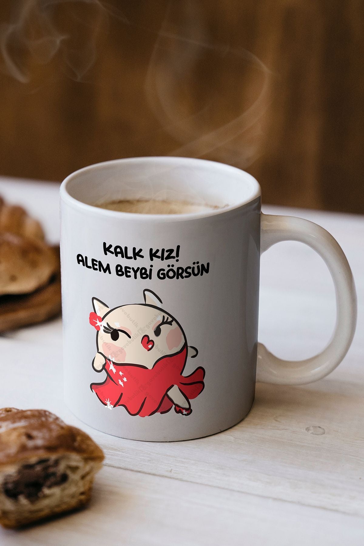 "kalk Kız! Alem Beybi Görsün" Baskılı Kupa Bardak - Sevgililer Günü Hediye