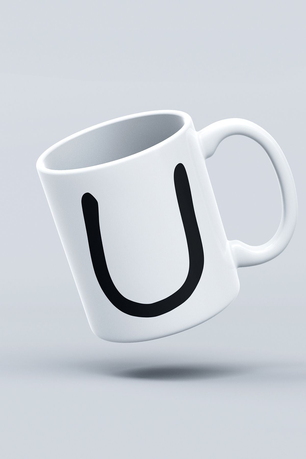"U" Harfi Baskılı Hediyelik Kupa Bardak