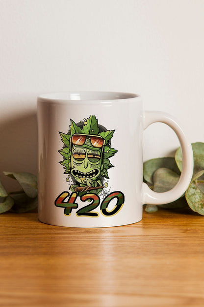"Rick 420" Çizgi Karakter Baskılı Hediyelik Kupa Bardak