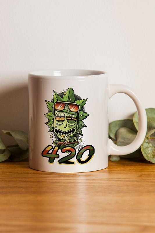 "Rick 420" Çizgi Karakter Baskılı Hediyelik Kupa Bardak