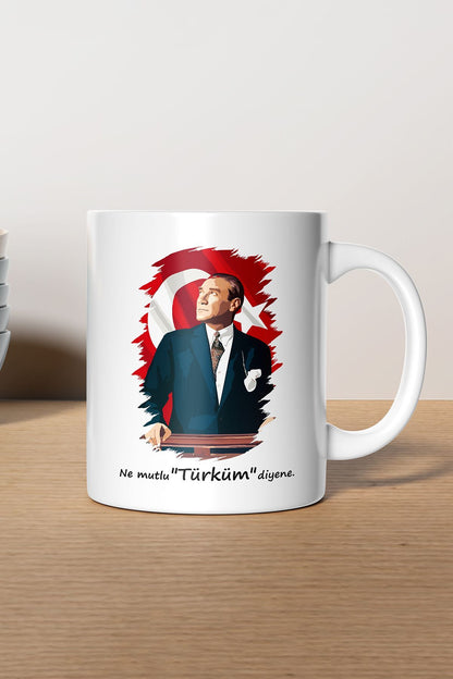"Atatürk" Baskılı Hediyelik Kupa Bardak G