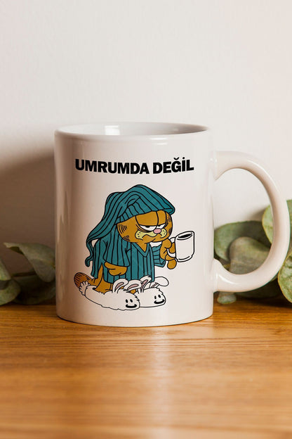 Öğretmenler Günü Hediyesi Umrumda Değil Garfield Baskılı Kupa Bardak