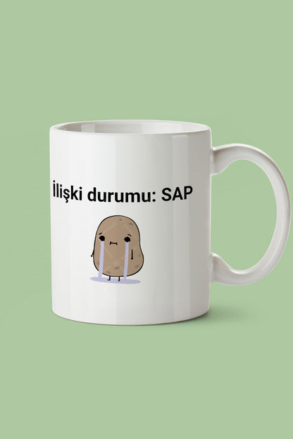 İlişki Durumum Sap Çizgi Karakter Baskılı Hediyelik Kupa Bardak