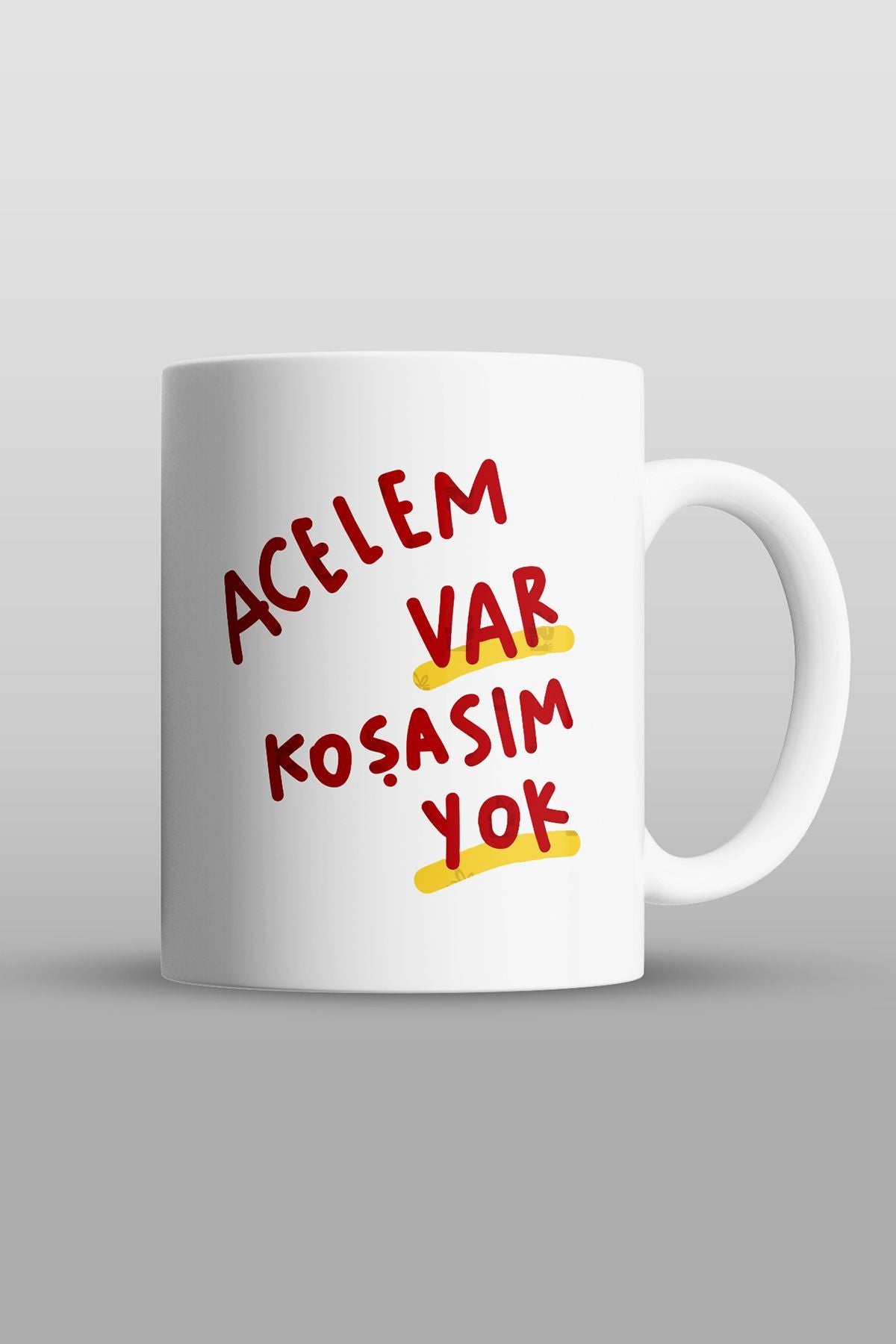 "acelem Var Koşasım Yok" Baskılı Kupa Bardak - Sevgililer Günü Hediye