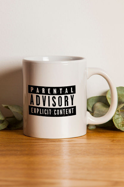 "Parental Advisory Explicit Content" Baskılı Hediyelik Kupa Bardak