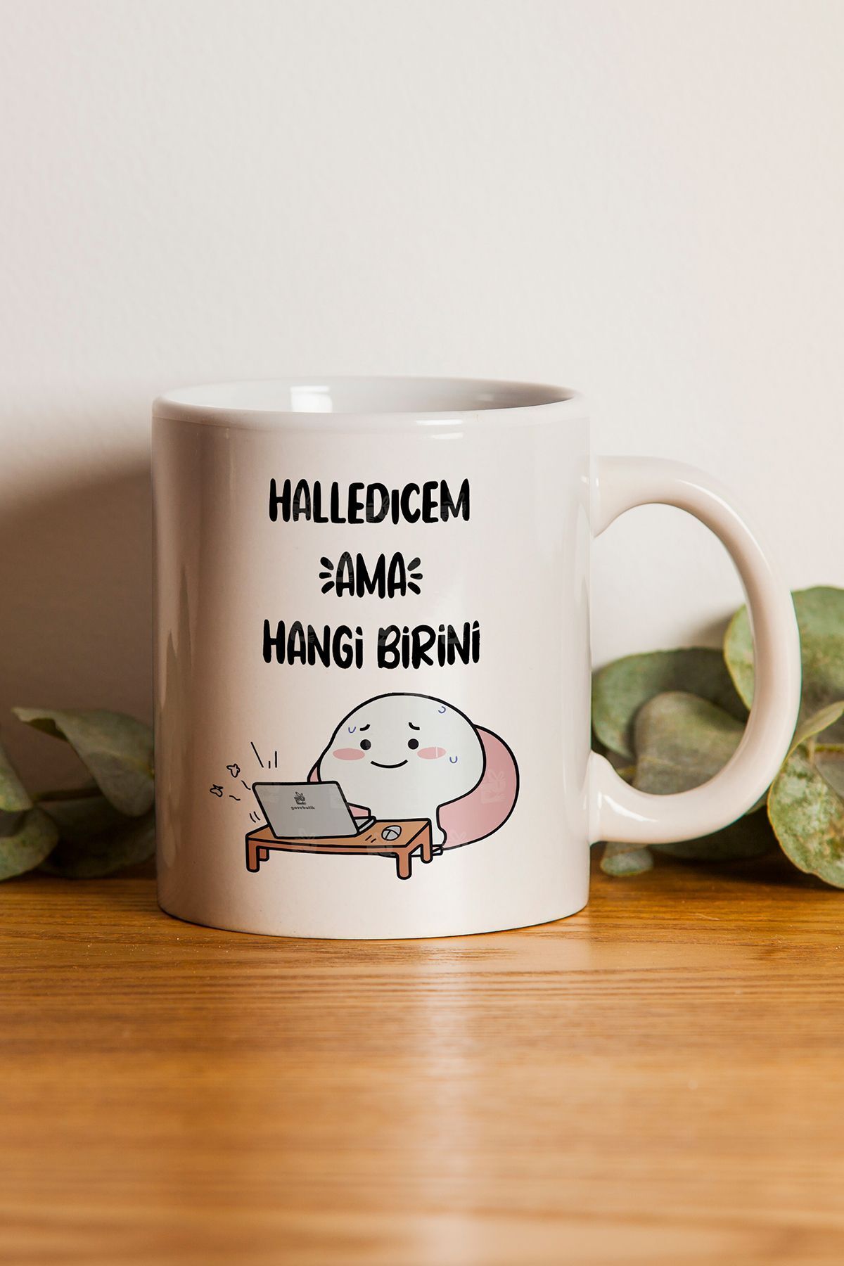 "halledicem Ama Hangi Birini" Baskılı Kupa Bardak - Sevgililer Günü Hediye