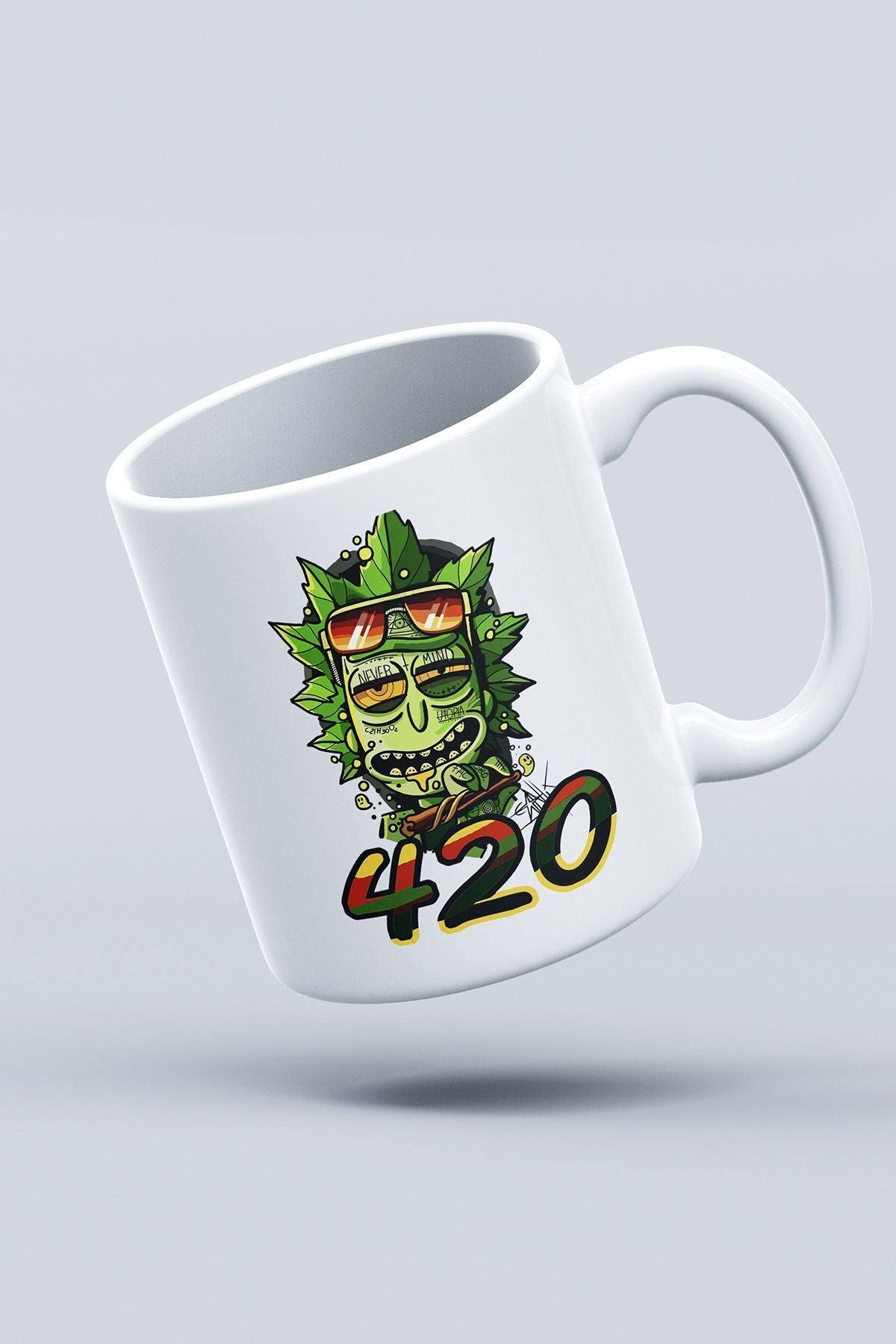 "Rick 420" Çizgi Karakter Baskılı Hediyelik Kupa Bardak