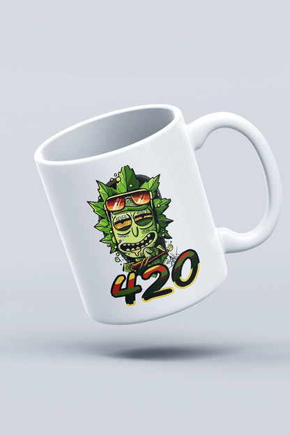 "Rick 420" Çizgi Karakter Baskılı Hediyelik Kupa Bardak