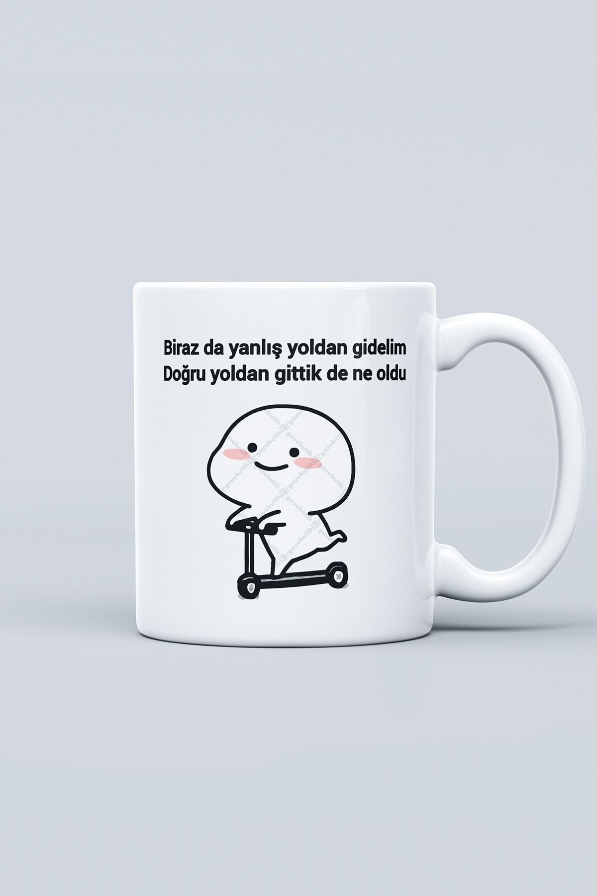 "Birazda Yanlış Yoldan Gidelim" Çizgi Karakter Baskılı Kupa Bardak