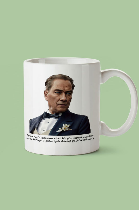 "Atatürk" Baskılı Hediyelik Kupa Bardak D
