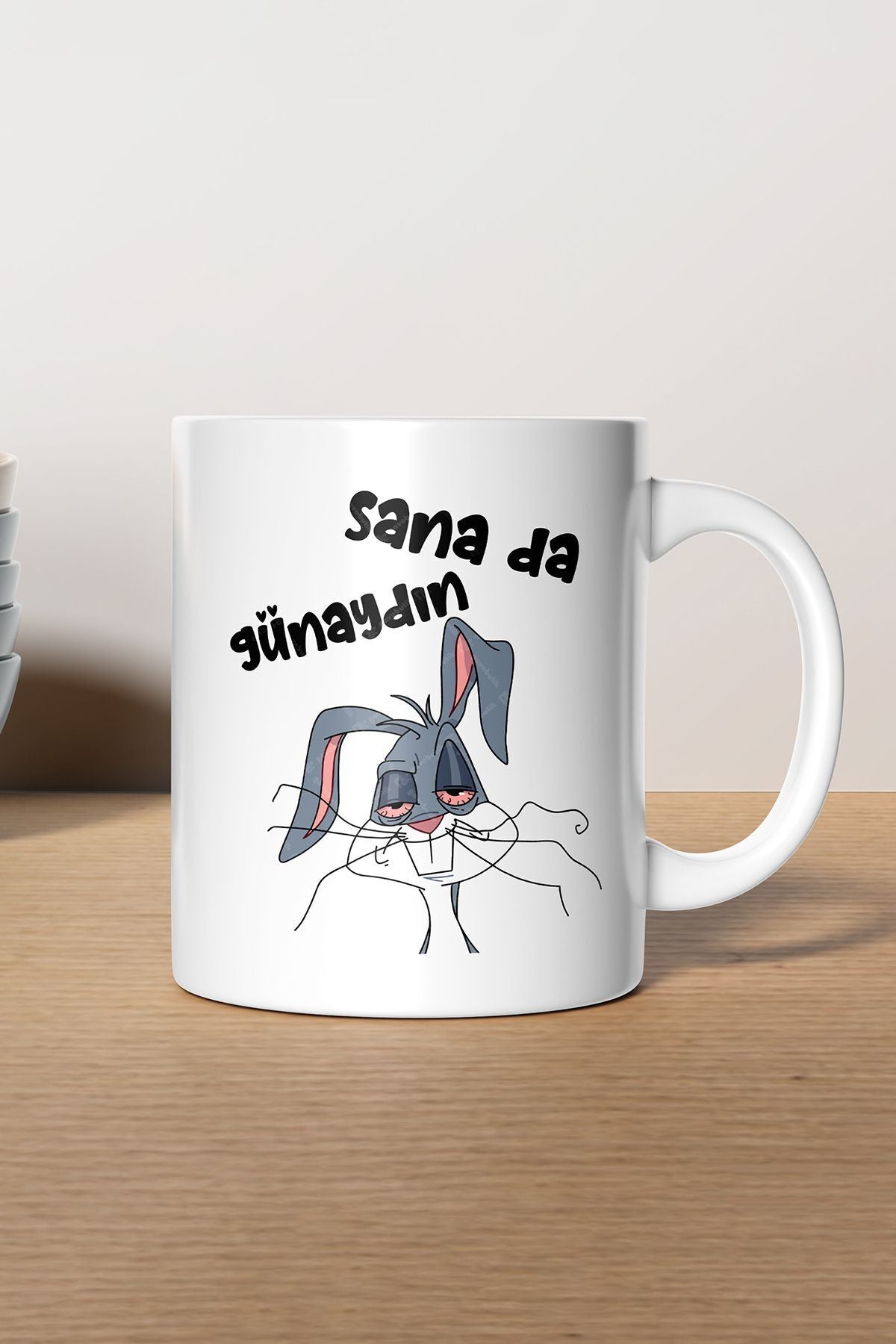 "sana Da Günaydın" Baskılı Kupa Bardak - Sevgililer Günü Hediye