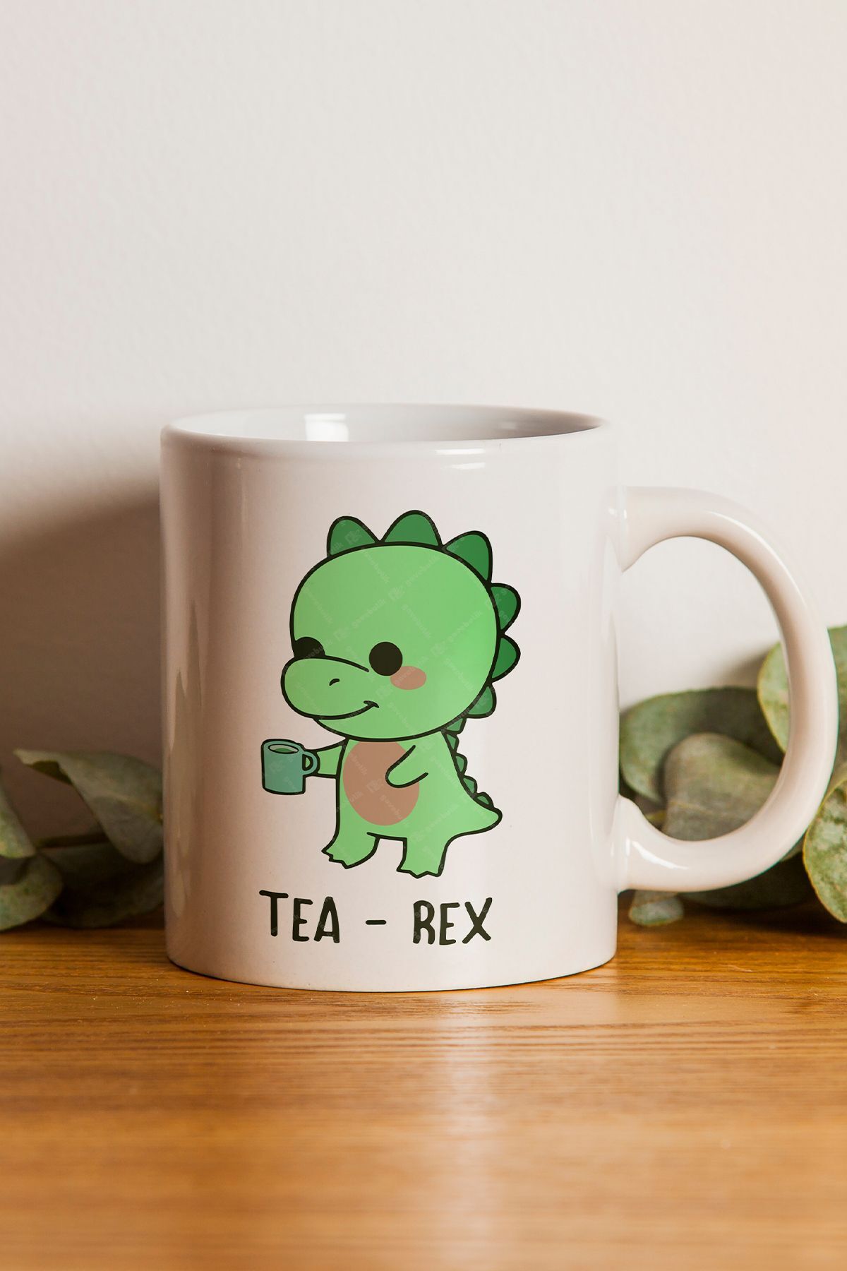 "tea-rex" Baskılı Sevimli Kupa Bardak - Sevgililer Günü Hediye