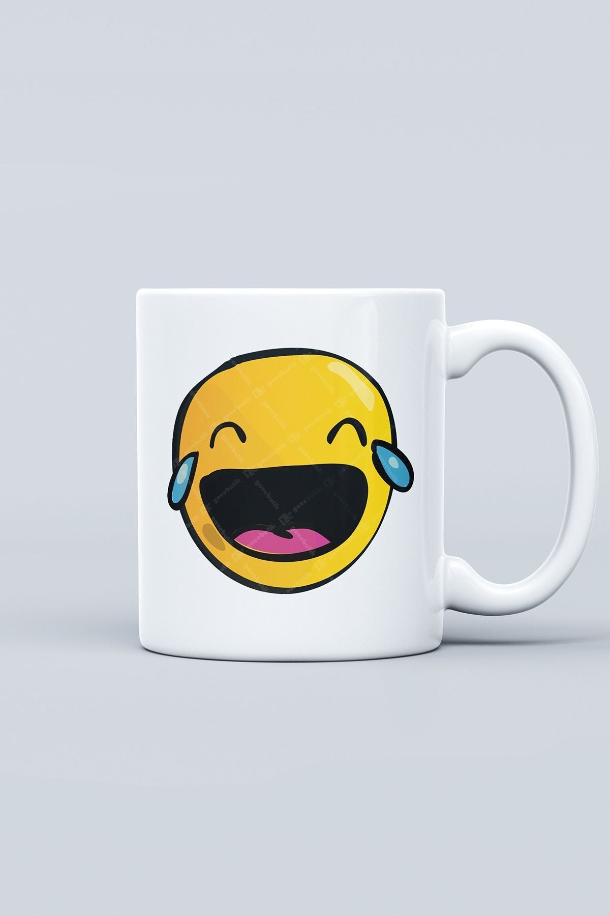 "Smiley Face" Emoji Baskılı Hediyelik Kupa Bardak