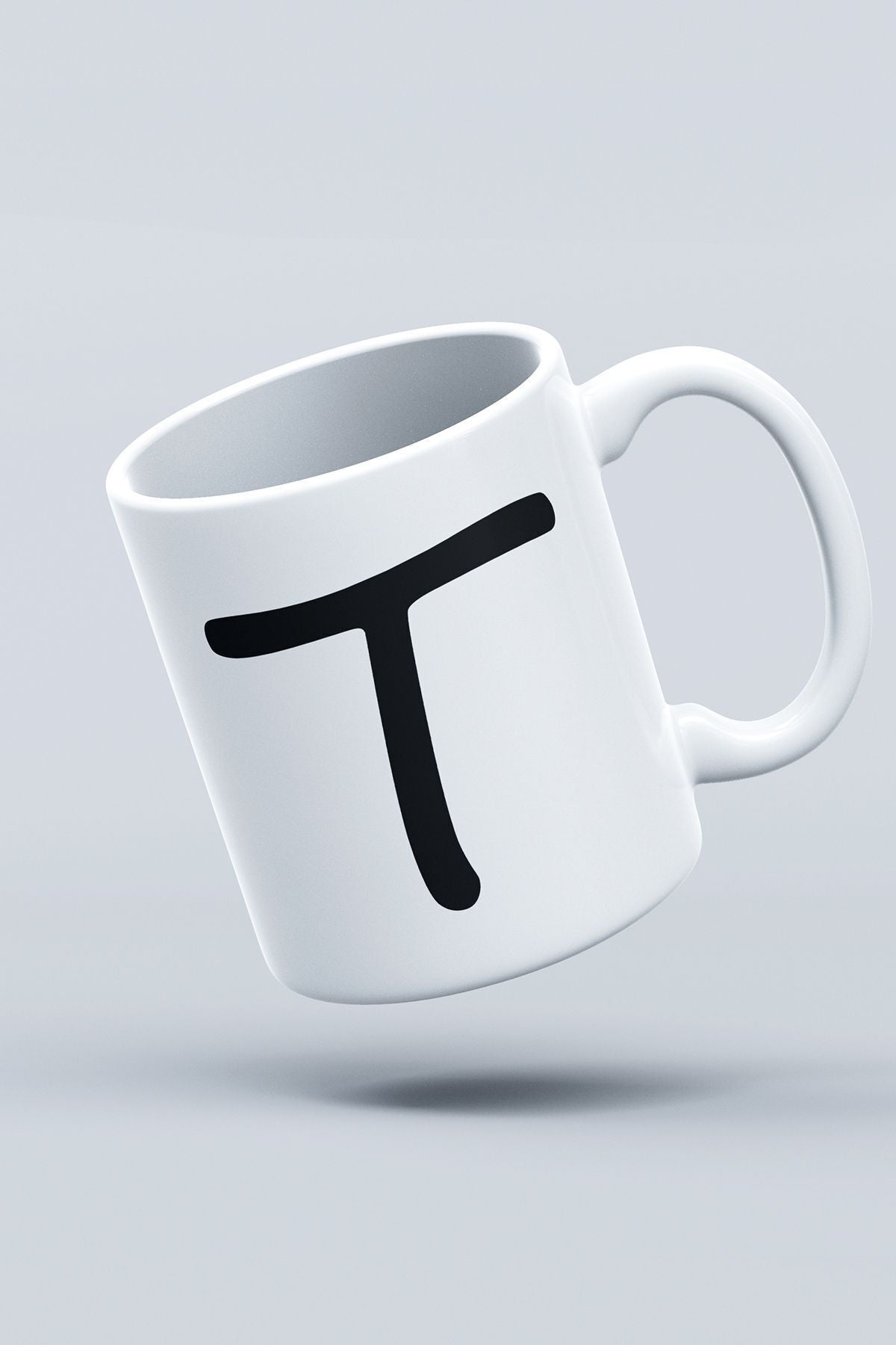 "T" Harfi Baskılı Hediyelik Kupa Bardak