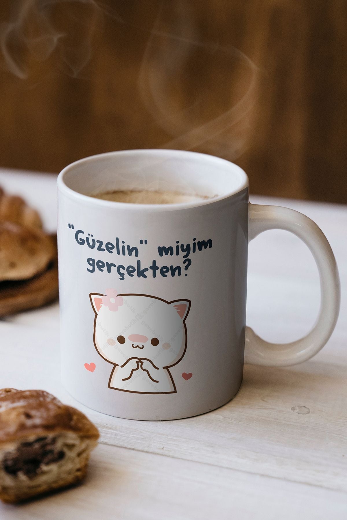 "güzelin Miyim Gerçekten" Baskılı Kupa Bardak - Sevgililer Günü Hediye