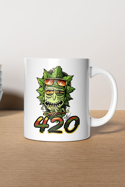 "Rick 420" Çizgi Karakter Baskılı Hediyelik Kupa Bardak