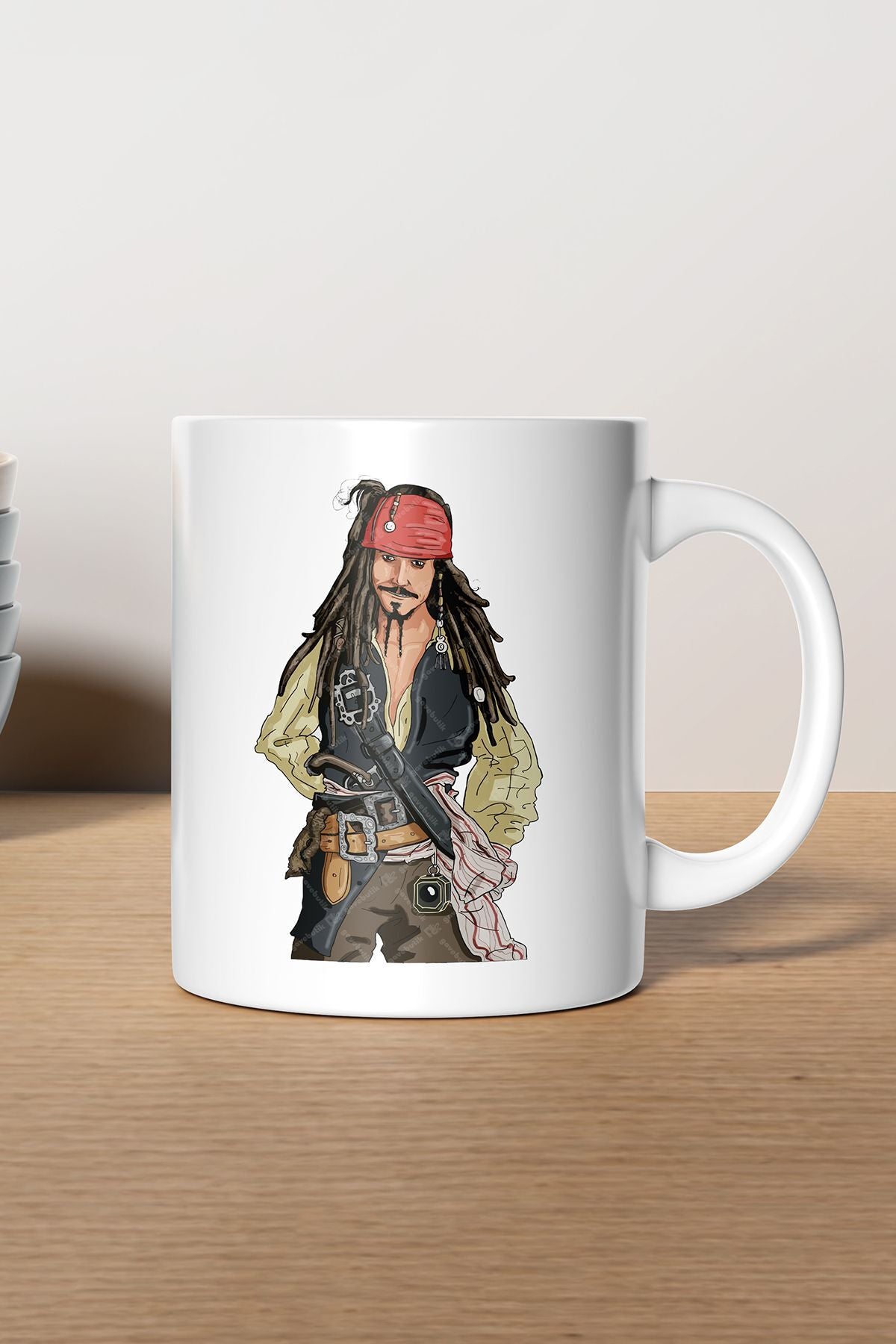 "jack Sparrow" Karayip Korsanları Baskılı Kupa Bardak - Sevgililer Günü Hediye