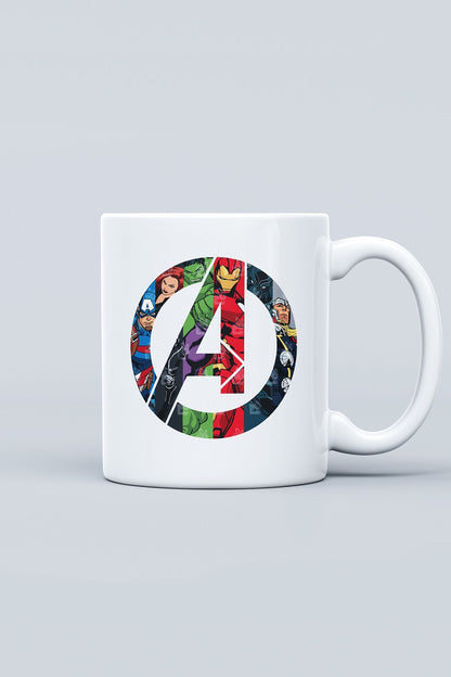 "avengers Logosu Ve Kahramanları" Baskılı Kupa Bardak - Sevgililer Günü Hediye