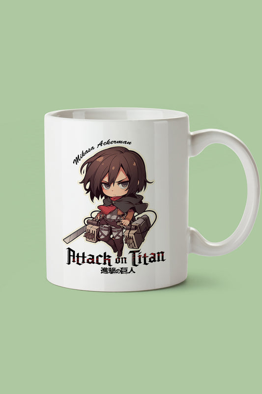 Attack On Titan ''Mikasa Ackerman'' Baskılı Hediyelik Seramik Kupa Bardak Makinede Yıkanabilir