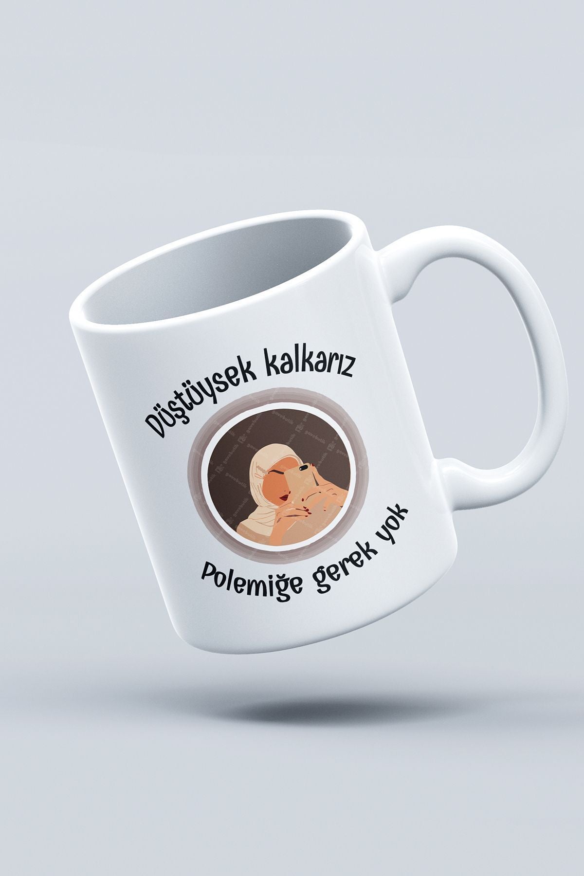"düştüysek Kalkarız Polemiğe Gerek Yok" Baskılı Kupa Bardak - Sevgililer Günü Hediye