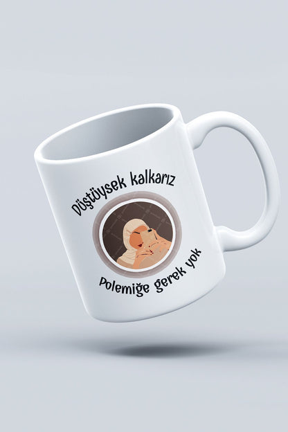 "düştüysek Kalkarız Polemiğe Gerek Yok" Baskılı Kupa Bardak - Sevgililer Günü Hediye