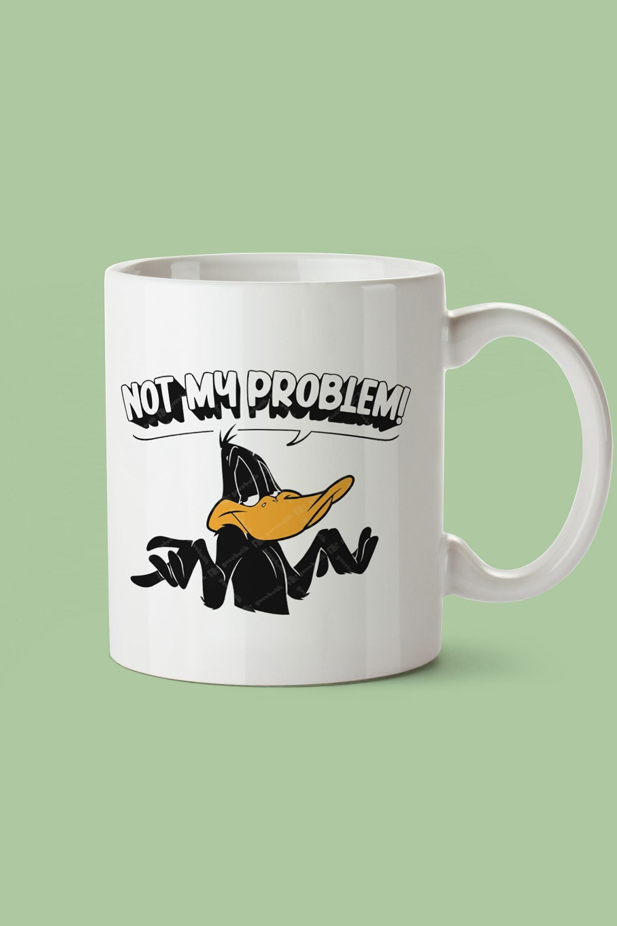 "not My Problem" Duffy Duck Baskılı Kupa Bardak - Sevgililer Günü Hediye