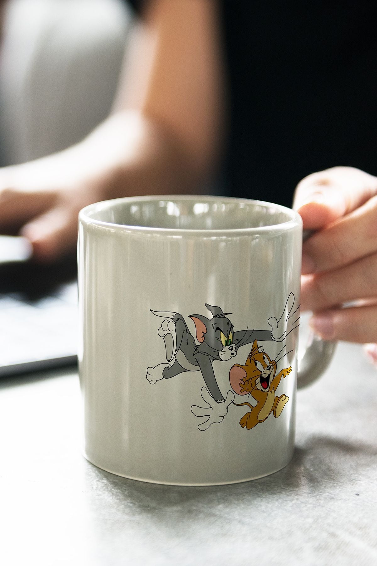 "tom Ve Jerry" Baskılı Kupa Bardak - Sevgililer Günü Hediye