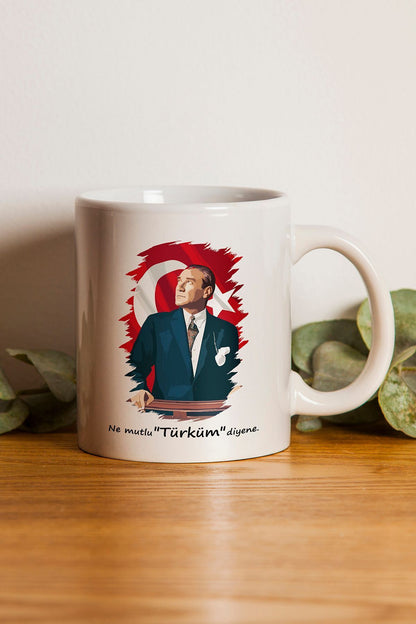 "Atatürk" Baskılı Hediyelik Kupa Bardak G