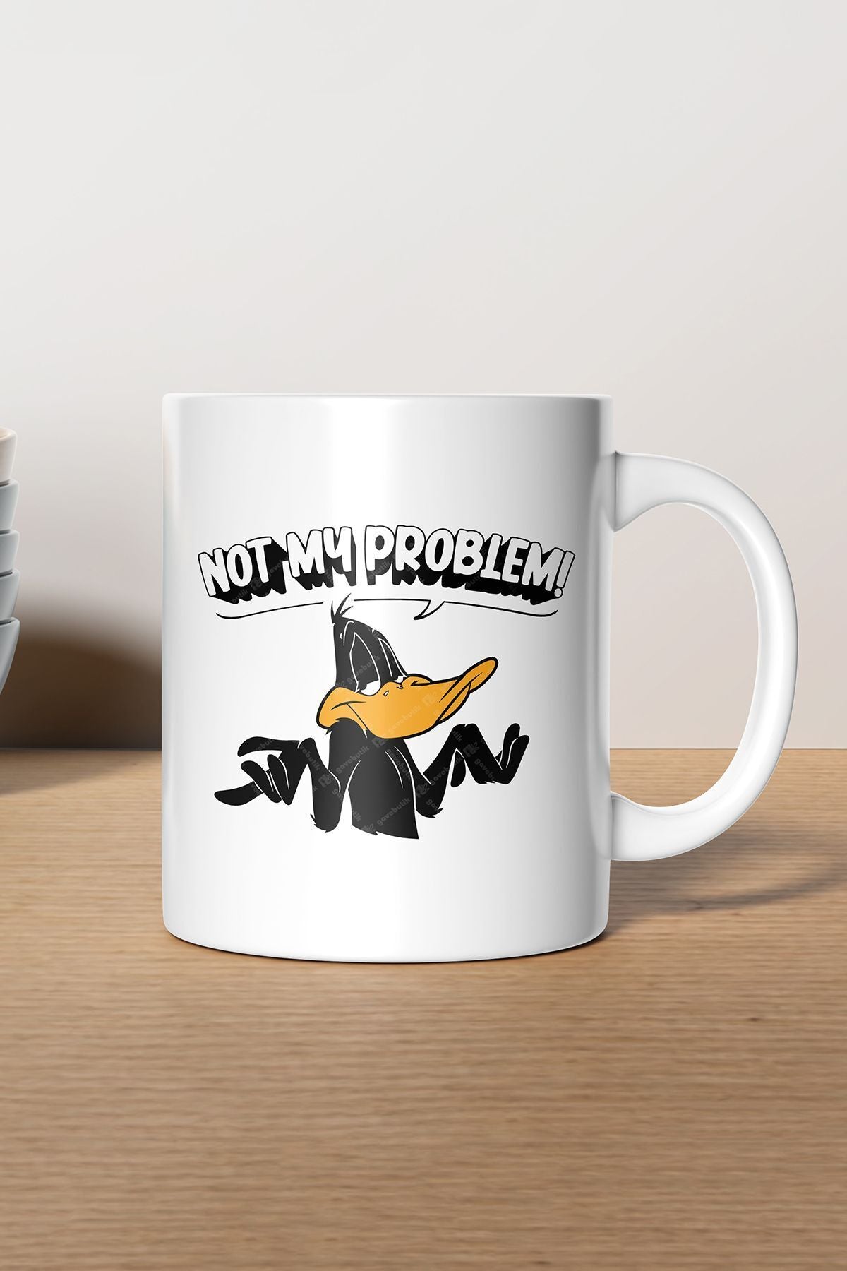 "not My Problem" Duffy Duck Baskılı Kupa Bardak - Sevgililer Günü Hediye