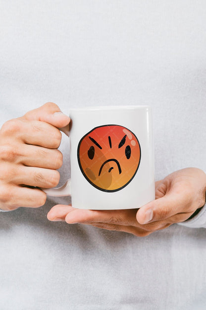 Ultra Angry Face Emoji Baskılı Hediyelik Kupa Bardak