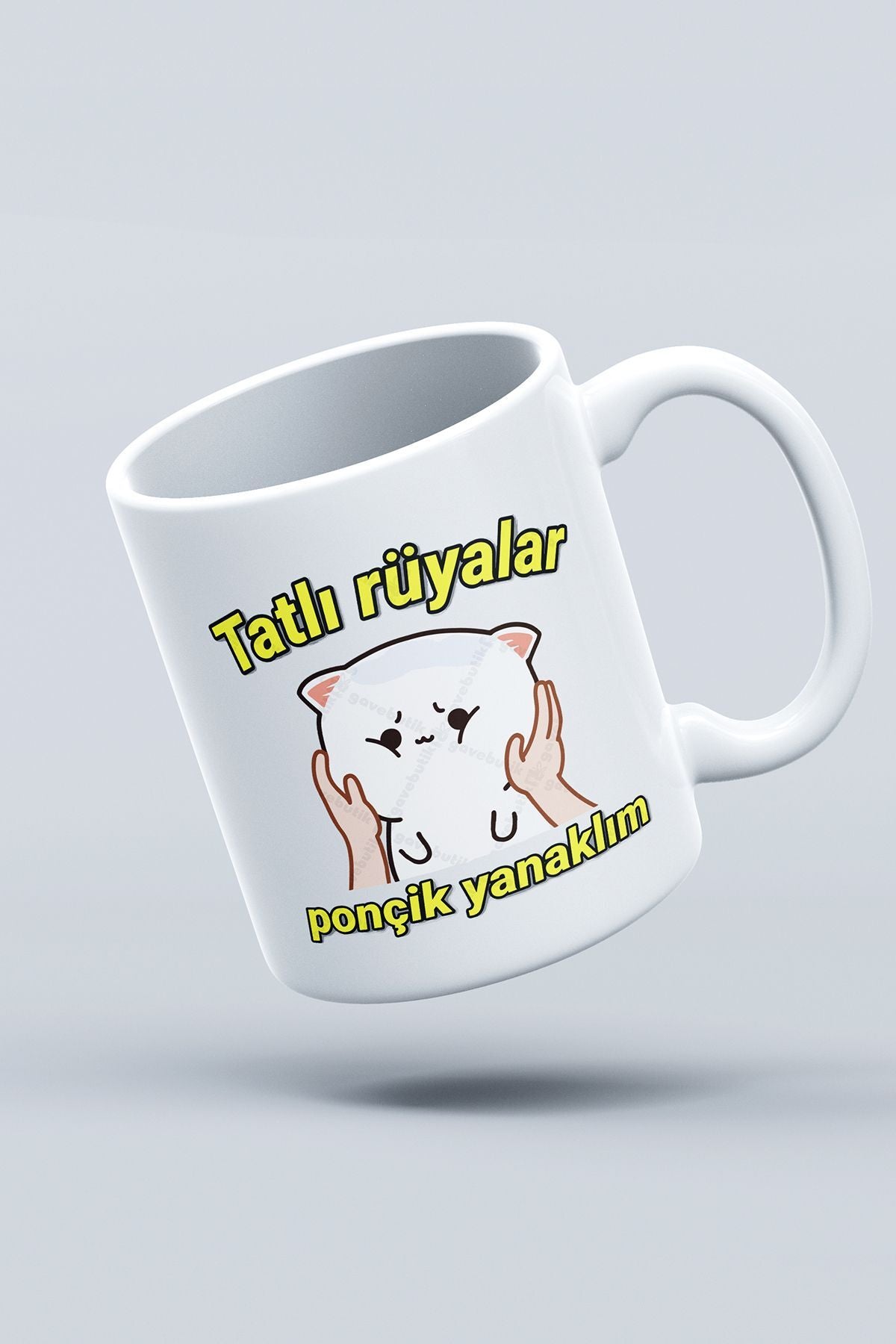 "Tatlı Rüyalar Ponçik Yanaklım" Çizgi Karakter Baskılı Hediyelik Kupa Bardak