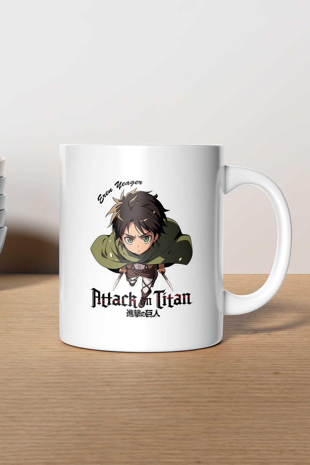 Attack On Titan ''Eren Yeager'' Baskılı Hediyelik Seramik Kupa Bardak Makinede Yıkanabilir