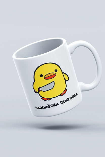 "bardağıma Dokunma" Baskılı Hediyelik Kupa Bardak - Sevgililer Günü Hediye