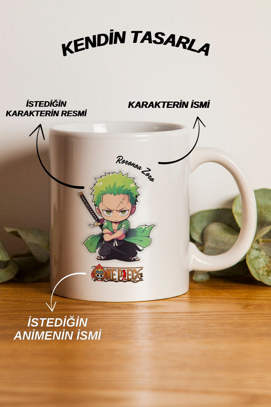 Kişiye Özel Dilediğiniz Anime Baskılı Hediyelik Seramik Kupa Bardak Makinede Yıkanabilir