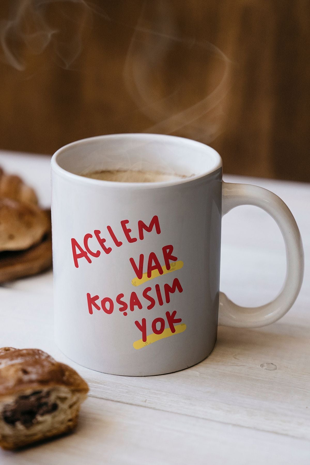 "acelem Var Koşasım Yok" Baskılı Kupa Bardak - Sevgililer Günü Hediye