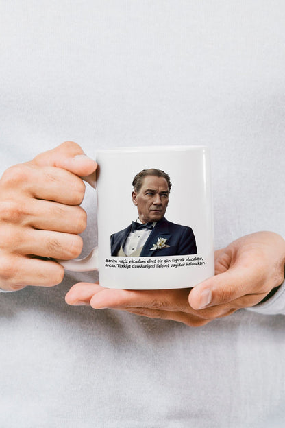 "Atatürk" Baskılı Hediyelik Kupa Bardak D