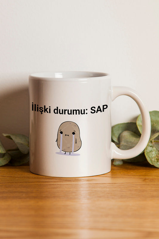İlişki Durumum Sap Çizgi Karakter Baskılı Hediyelik Kupa Bardak