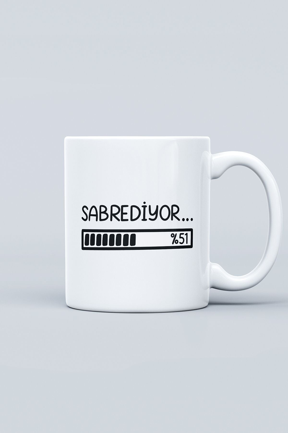 "sabrediyor…" Baskılı Kupa Bardak - Sevgililer Günü Hediye