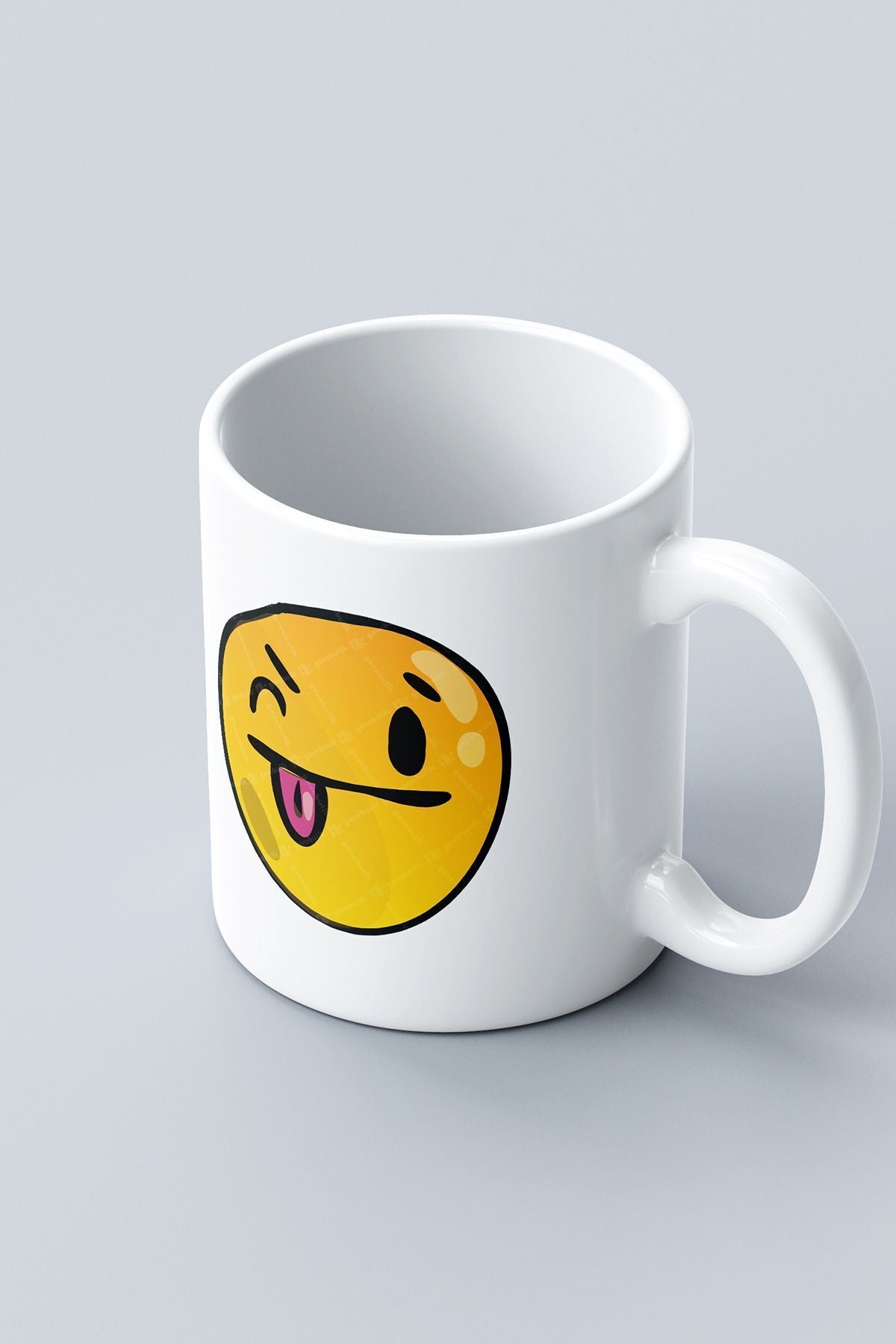 "Silly Face" Emoji Baskılı Hediyelik Kupa Bardak